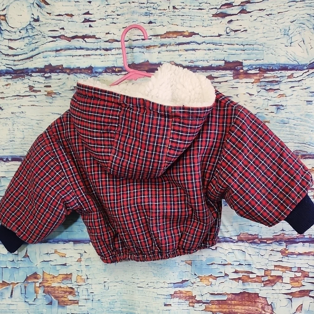 OshKosh B'gosh Red Checkered Puffer Jacket Size 2T